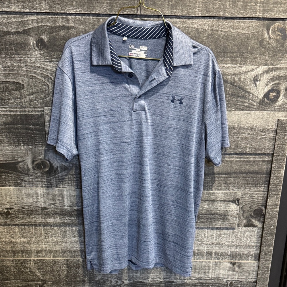 Under Armour Men's Heathered Blue Polo